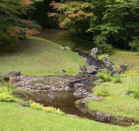 Streams feed larger ponds in Motsuji Temple [9]